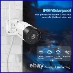 5MP HD Wireless Security Camera System Outdoor WiFi 12'' Monitor CCTV NVR Home