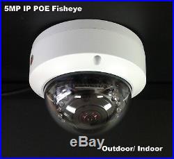 5MP IP POE ONVIF Fisheye Panoramic camera 360 Degree Wide Outdoor Indoor Audio