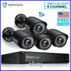 5MP Lite HDMI 8CH DVR 1080P CCTV Security Camera System Kit Outdoor Night Vision