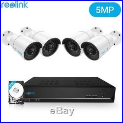 5MP PoE Video Security Camera System 8CH NVR 4 Bullet Cam Surveillance Reolink
