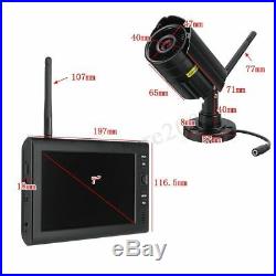 7'' LCD Monitor DVR Motion Digtal Wireless CCTV Camera Home Security System Kits