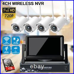 7LCD 4CH 1080P+4720P+1TB NVR Outdoor Security WiFi IP CCTV Camera System Kit