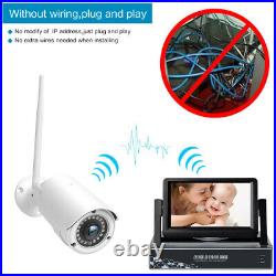 7LCD 4CH 1080P+4720P+1TB NVR Outdoor Security WiFi IP CCTV Camera System Kit