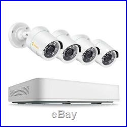 8 Channel H. 265+ 1080P DVR 2MP Wired Security Camera System Outdoor Day Night