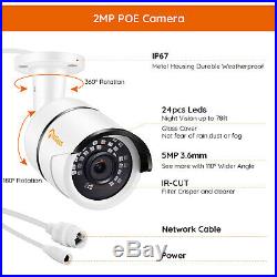 8 Channel H. 265+ 1080P POE Security IP Camera System 8CH 5MP H. 265+ NVR 2TB HDD