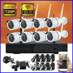 8 Channel Wireless WIFI NVR Outdoor CCTV Security Night Vision IP Camera 720P