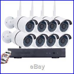 8 Channel Wireless WIFI NVR Outdoor CCTV Security Night Vision IP Camera 720P
