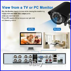 8CH 1080N AHD DVR 1500TVL IR-CUT Video Recorder 4 Cam CCTV Security Camera Kit