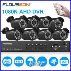 8CH 1080N AHD DVR 8x Outdoor IR-CUT 3000TVL 1080P HD CCTV Security Camera System