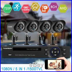 8CH 1080N AHD DVR Outdoor 1500TVL Camera CCTV Security System Kit Night Vision