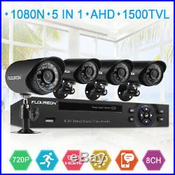 8CH 1080N HDMI CCTV AHD DVR+1500TVL Home Security Camera System Night Recorder