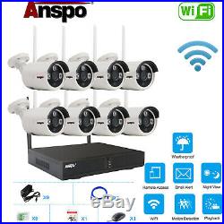 8CH 1080P CCTV Security Camera System Wifi Wireless Home Surveilance Outdoor 2MP