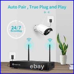 8CH 1080P HD Wireless NVR Home Security WiFi 6pcs Camera CCTV System Kit Outdoor