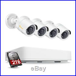8CH 1080p HDMI DVR 2MP Outdoor IR-Cut Home Security Camera System 2TB Hard Drive
