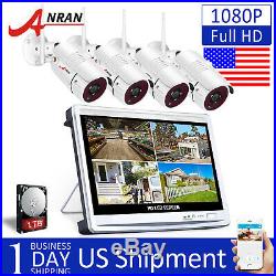 8CH 12 Monitor 1080P Wireless Security Camera System Outdoor with 1TB HDD CCTV