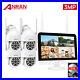 8CH 1296P CCTV Audio Security Camera System Wireless 12Monitor WiFi NVR 1TB HDD
