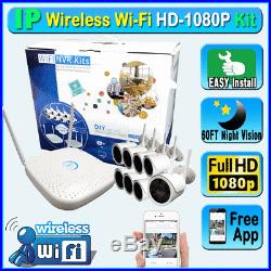 8CH 2MP 1080P HD Wireless WIFI IP Camera NVR CCTV Outdoor Security System KIT