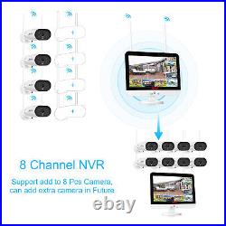 8CH 5MP 12 Monitor NVR Outdoor Wireless Security Camera System CCTV WiFi Audio