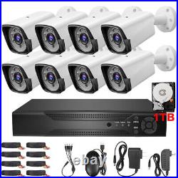 8CH 5MP DVR Outdoor Home CCTV 4K HD Security Camera System Kit Night Vision 1TB