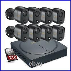 8CH 5MP H. 265+ Home Security Camera System with 2TB Hard Drive 5MP Outdoor Kit