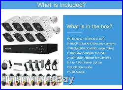 8CH AHD DVR 1080P IR Outdoor Night CCTV Home Surveillance Security Camera System