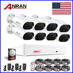 8CH DVR AHD Outdoor Audio Security Camera System Wired 2MP CCTV Kit IR Night 1TB