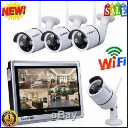 8CH HD 1080P Wireless WIFI NVR CCTV Security System Camera with 12'' LCD Monitor