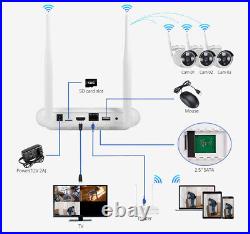 8CH NVR 4MP Wireless Security Camera System Kit WiFi IP Outdoor CCTV Monitor Cam