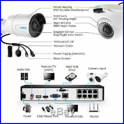 8CH NVR HD 5MP POE Security Camera System Home Garden CCTV Reolink RLK8-410B2D2
