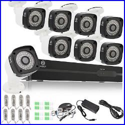 8CH NVR In/Outdoor Waterproof IR-CUT POE 8Pcs 720P CCTV Camera Security System