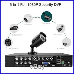 8CH True HD 1080P 6-in-1 Video DVR 1080P XVI CCTV Cameras Security System Night
