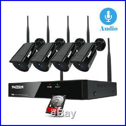 8CH Wireless NVR 1080P 2-Way Audio Wifi CCTV Camera Security System Outdoor 1TB