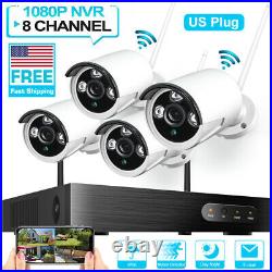 8CH Wireless NVR 1080P WiFi Audio CCTV Camera 2MP Outdoor Home Security System