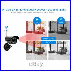 8CH Wireless NVR IR-CUT WIFI CCTV Camera Home Security System Motion Detect +1TB