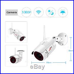 8CH Wireless Security Camera System 1080P Outdoor with 1TB Hard Drive CCTV NVR