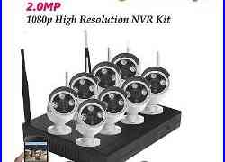 8CH Wireless Wifi 1080P NVR Outdoor IP Bullet Camera Kit CCTV Security System