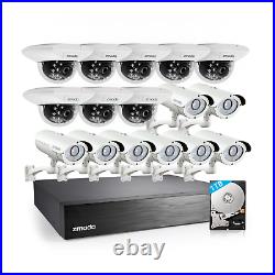 8Indoor+8Outdoor Security Camera 16CH NVR System with1TB Hard Drive Refurbished