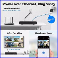 8MP 4K PoE Security Camera System Outdoor 8CH NVR Video Home IP CCTV Auto Track