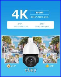 8MP 4K Ultra HD IP PoE PTZ Camera 30x Zoom Outdoor Waterproof CCTV Night Vision