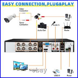 8PCS Kit 8CH 1080P Outdoor Wireless Security Camera System WiFi CCTV Audio NVR
