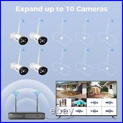 8PCS Security Camera System Wireless Audio Wifi CCTV 3MP 10CH NVR With1TB HDD