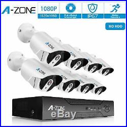 A-ZONE 1080P 8CH NVR POE IP Security Camera System CCTV Network Home Outdoor #US