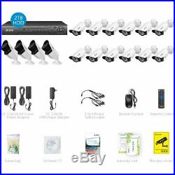 A-ZONE 16CH 1080P DVR AHD Camera CCTV Security System Home Surveillance + 2TB