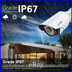 A-ZONE 16CH 1080P DVR AHD Camera CCTV Security System Home Surveillance + 2TB