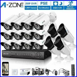 A-ZONE 16CH 1080P DVR AHD Camera CCTV Security System Night Vision with 2TB HDD
