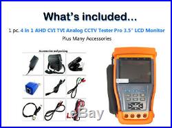 AHD TVI CVI Analog 4in1 3.5 LCD PTZ Security Camera CCTV Tester with Multimeter