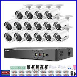 ANNKE 16CH 1080P Lite DVR 2MP Security Camera System White Bullet Outdoor Night
