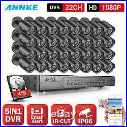 ANNKE 32CH HD 1080N Onvif DVR In/Outdoor IP66 IR CCTV Security Camera System APP