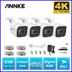 ANNKE 4PCS 4K 8MP Security Camera Outdoor EXIR Night Vision for DVR CCTV System