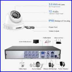 ANNKE 5IN1 5MP Lite 8CH DVR 1080P Outdoor CCTV AI Security Camera System H. 265+